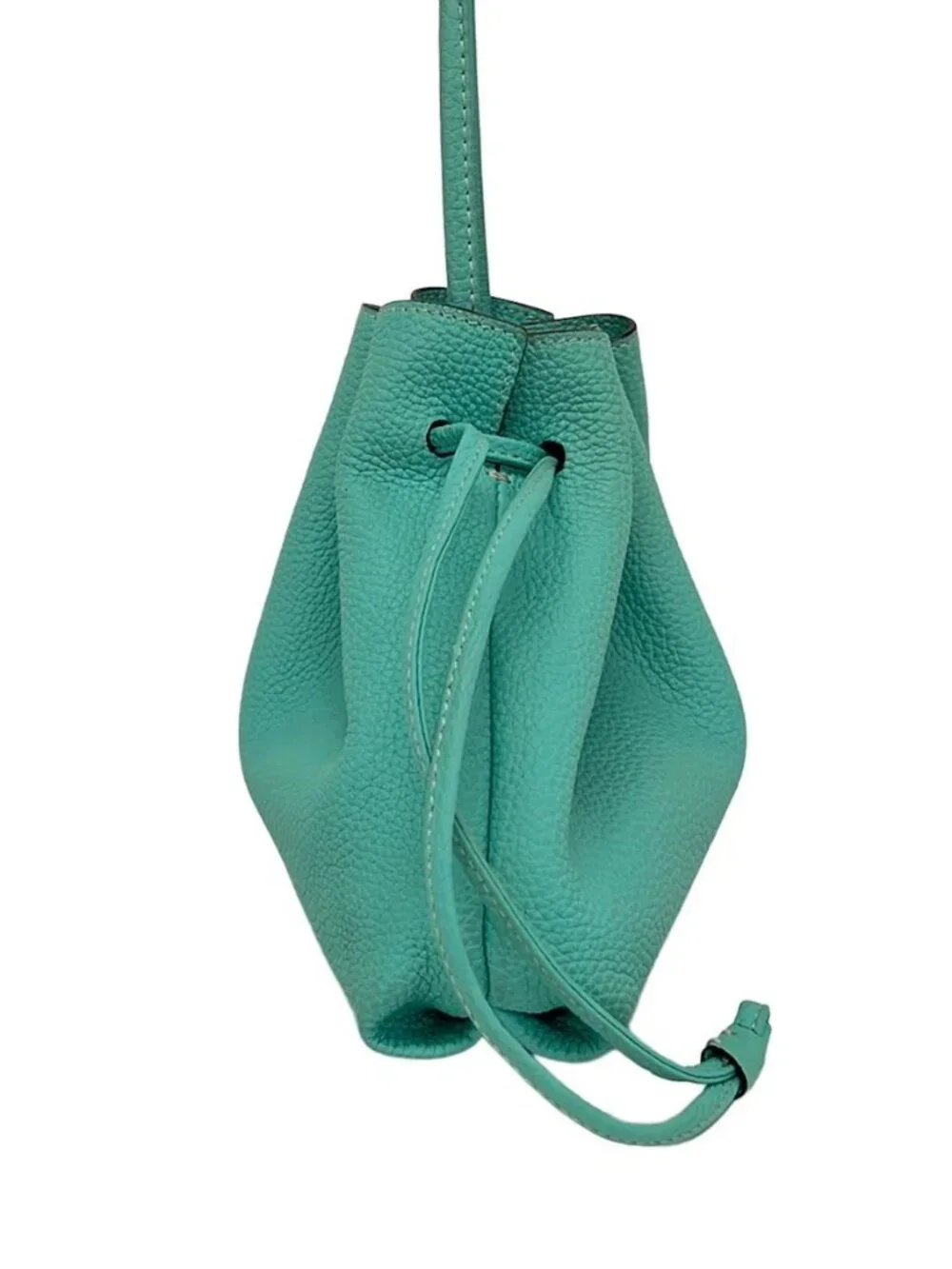 BONAVENTURA Light Blue Leather Shoulder Bag